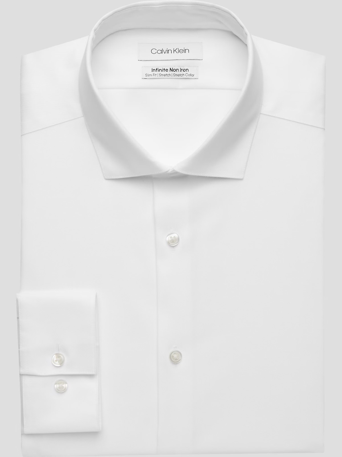 NEW $65 Calvin Klein Slim Fit Non-Iron Dress Shirt w/ Stretch 36/37 TALL NECK 16