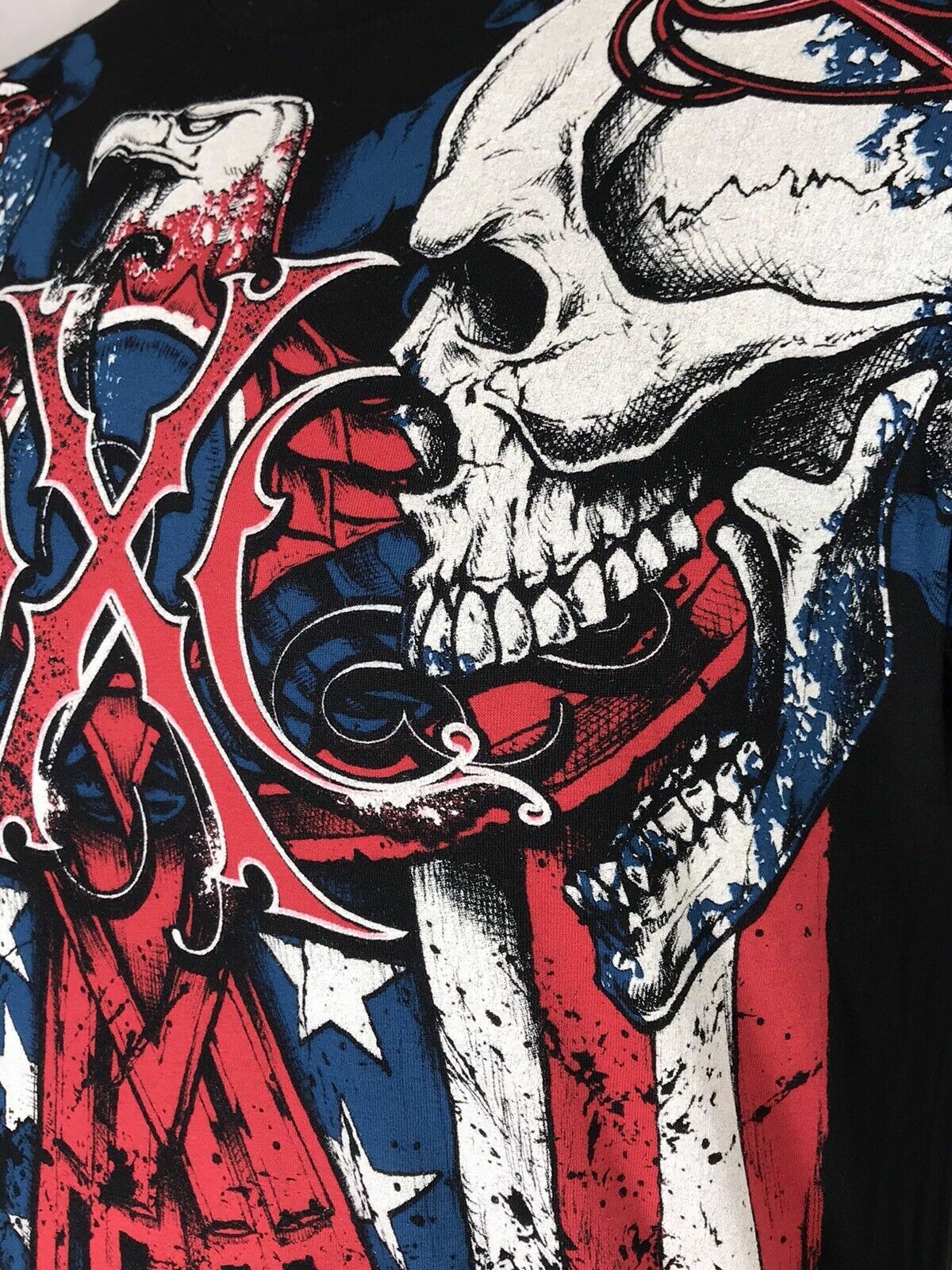 Xtreme Couture Affliction Men’s T-Shirt COUTURE PATRIOT Black Biker S-5XL