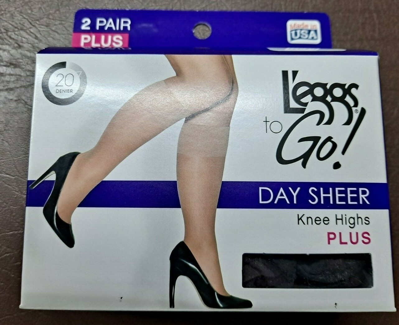 Leggs to Go! knee highs Plus 8 pair off black sheer toe 15222