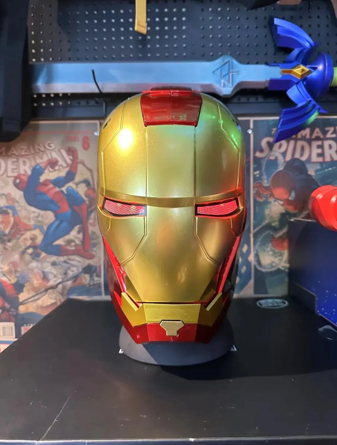 Iron Hero Electronic Helmet Wearable Auto Opening Mask LED Cosplay Adult