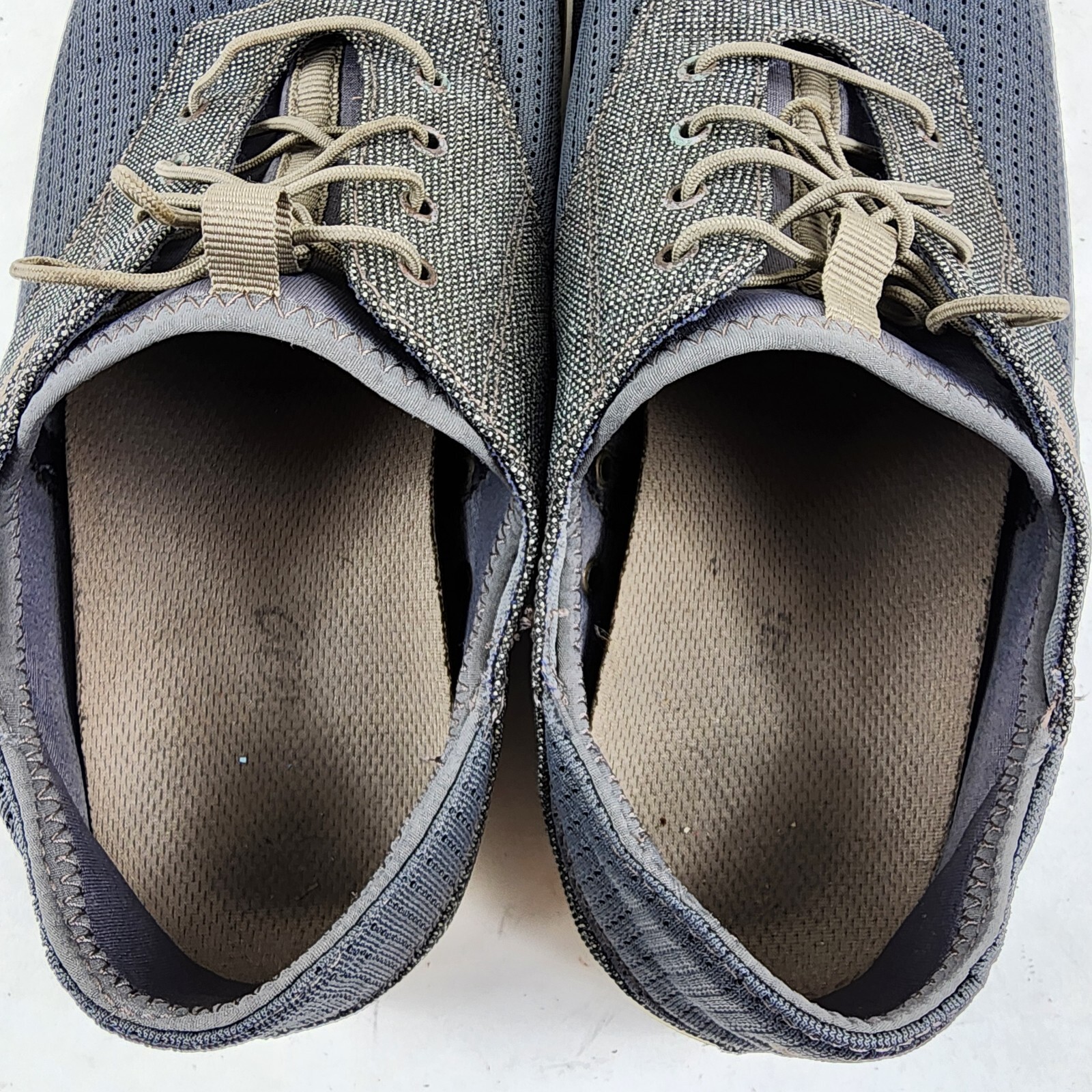 Olukai Nohea Moku Mens Size 10.5 Charcoal/Clay Textile Slip On Boat Shoes