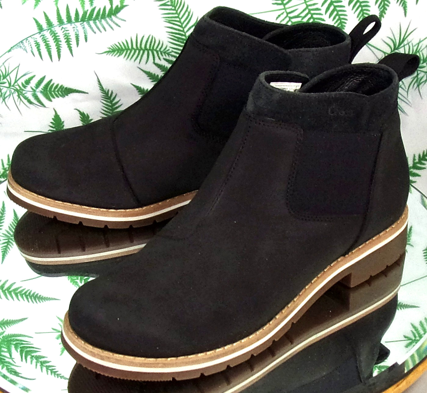 CHACO CATALUNA EXPLORER BLACK LEATHER FASHION ANKLE BOOTS SHOES US WOMENS SZ 7