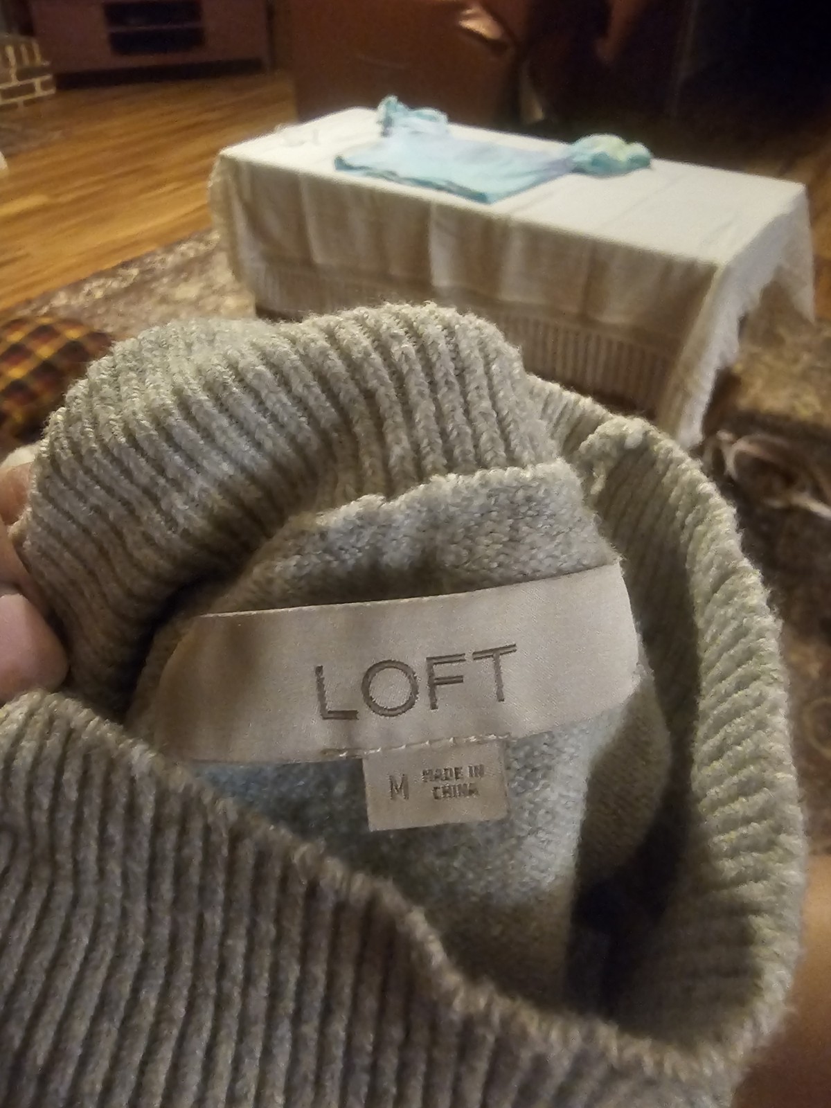 Loft French Bulldog Mockneck Puppy Dog Sweater Soft Cozy Cute Medium