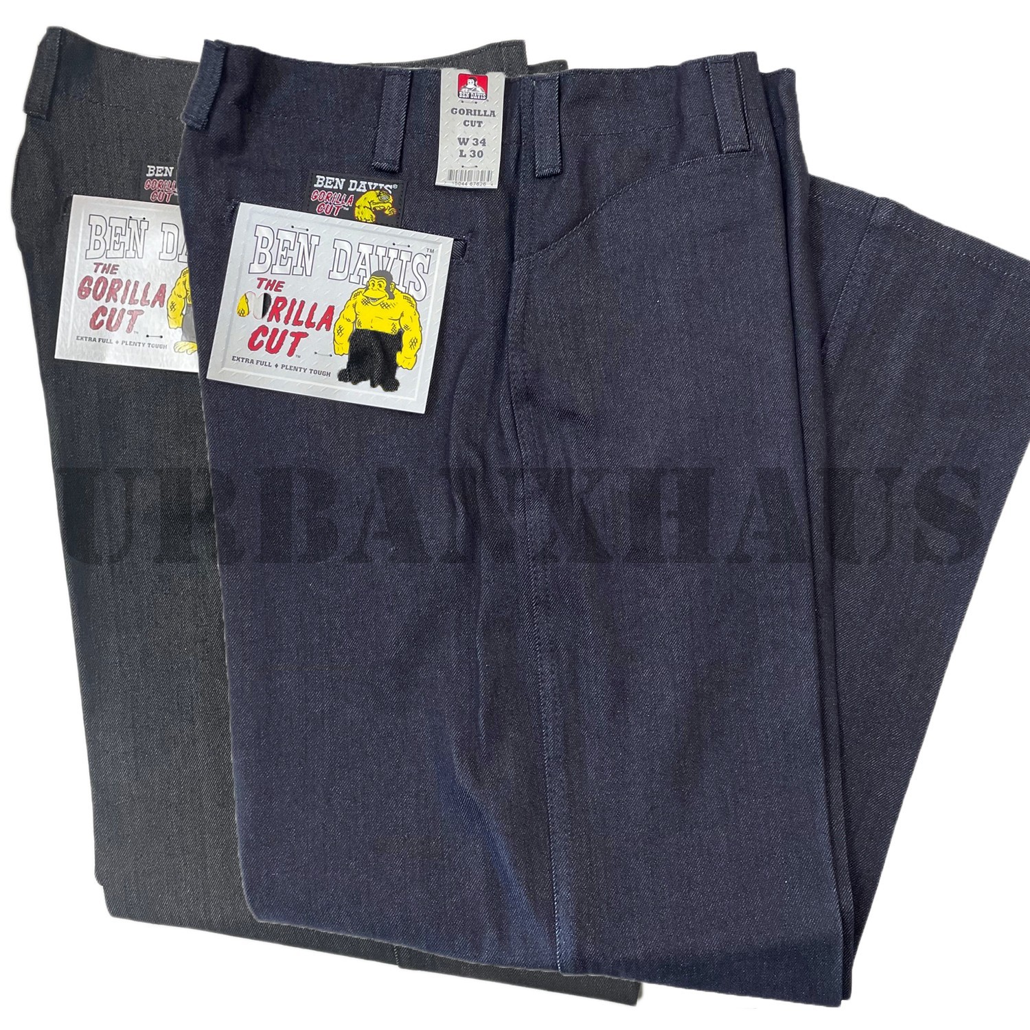 BEN DAVIS MEN’S GORILLA CUT BLACK & INDIGO DENIM PANTS
