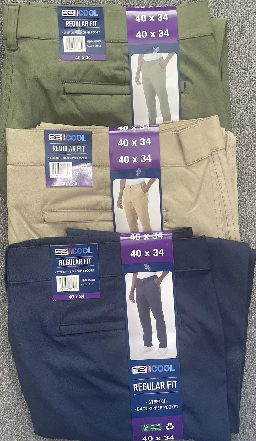 New 32 Degrees Cool Men’s Stretch Performance Soft Touch Pants Great Gift NWT