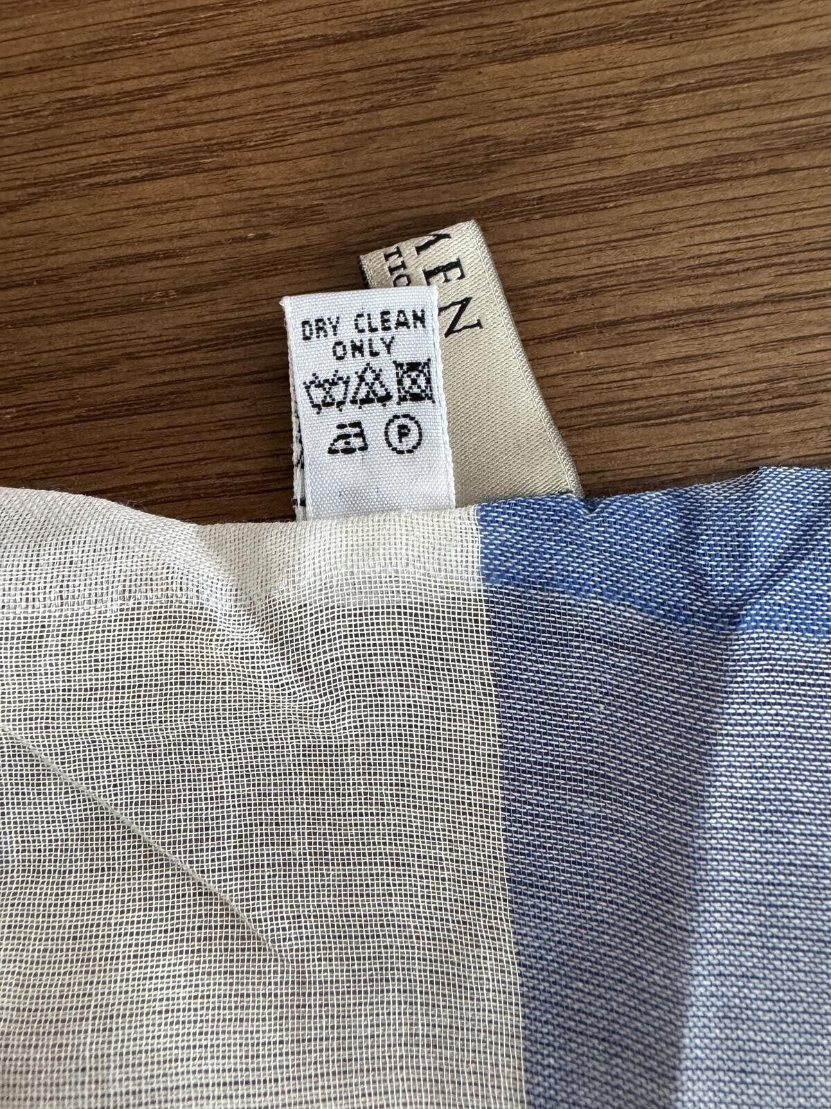 Lightweight Cotton Blue and Cream Shawl Scarf Wrap Made in Italy