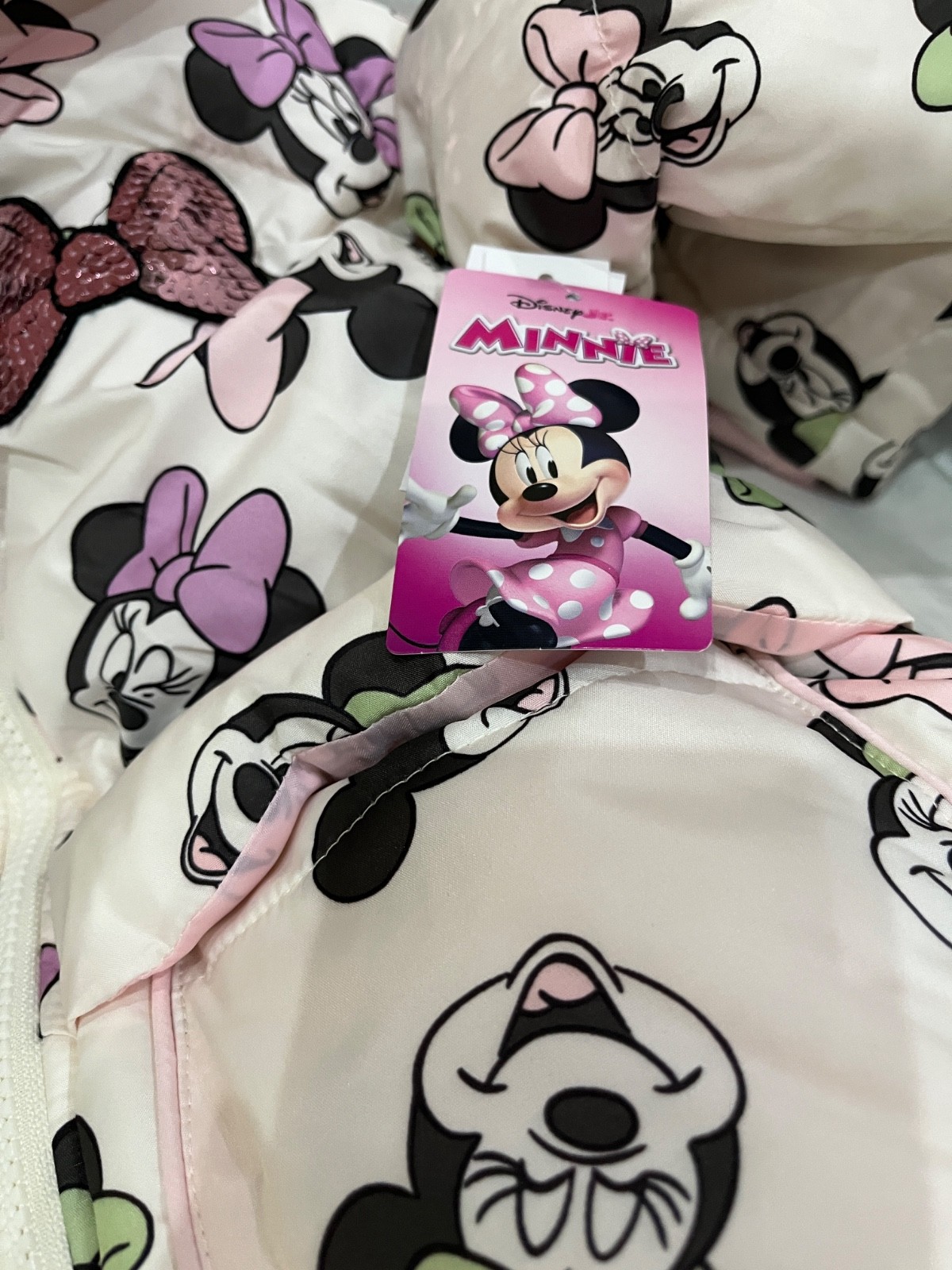 Disney Minnie Mouse Toddler Girls Cozy Sherpa Lined Puffer Jacket many size
