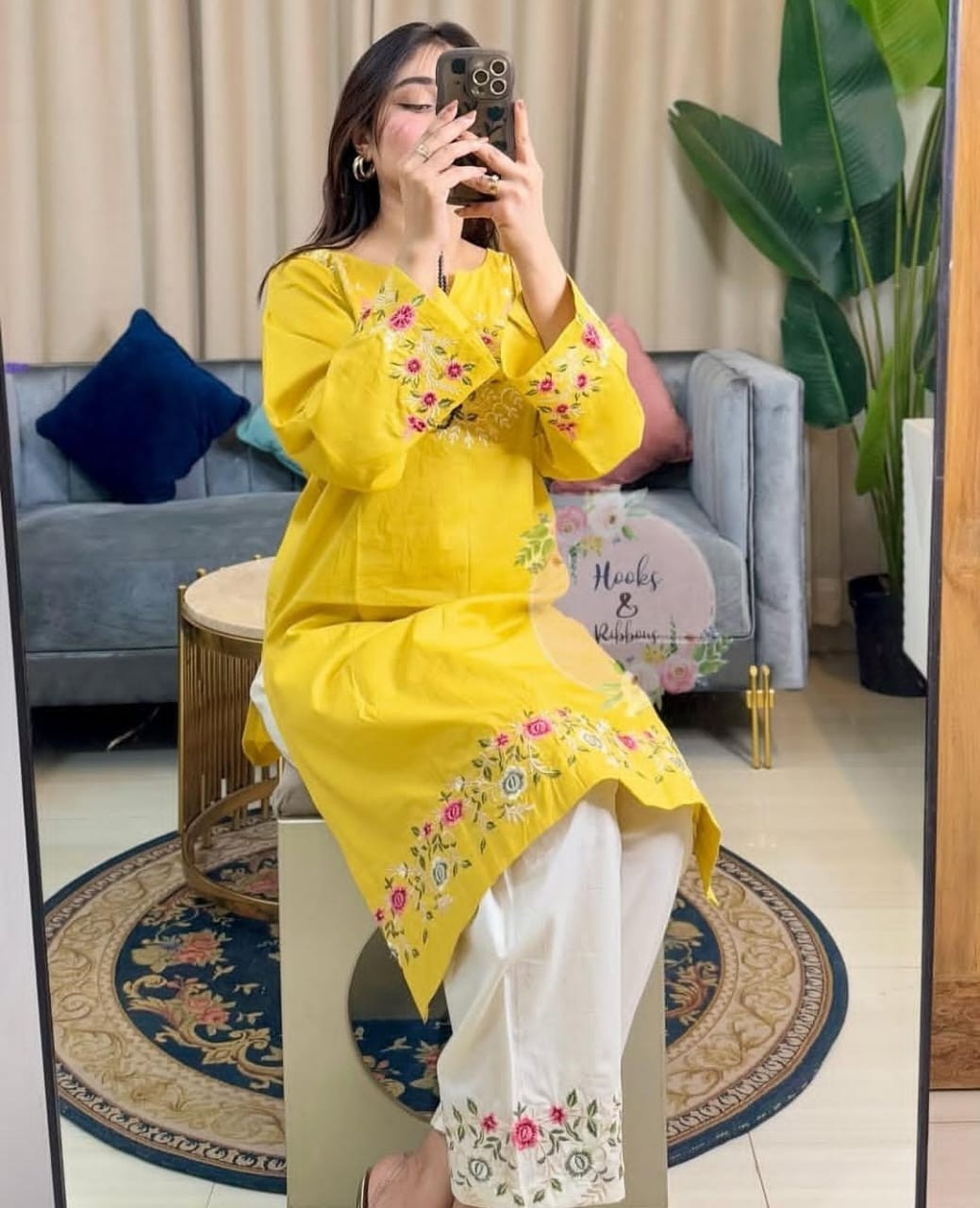 Beautiful Embroidery Kurti Cord Set Indian Pakistani Designer Kurta Palazzo Set