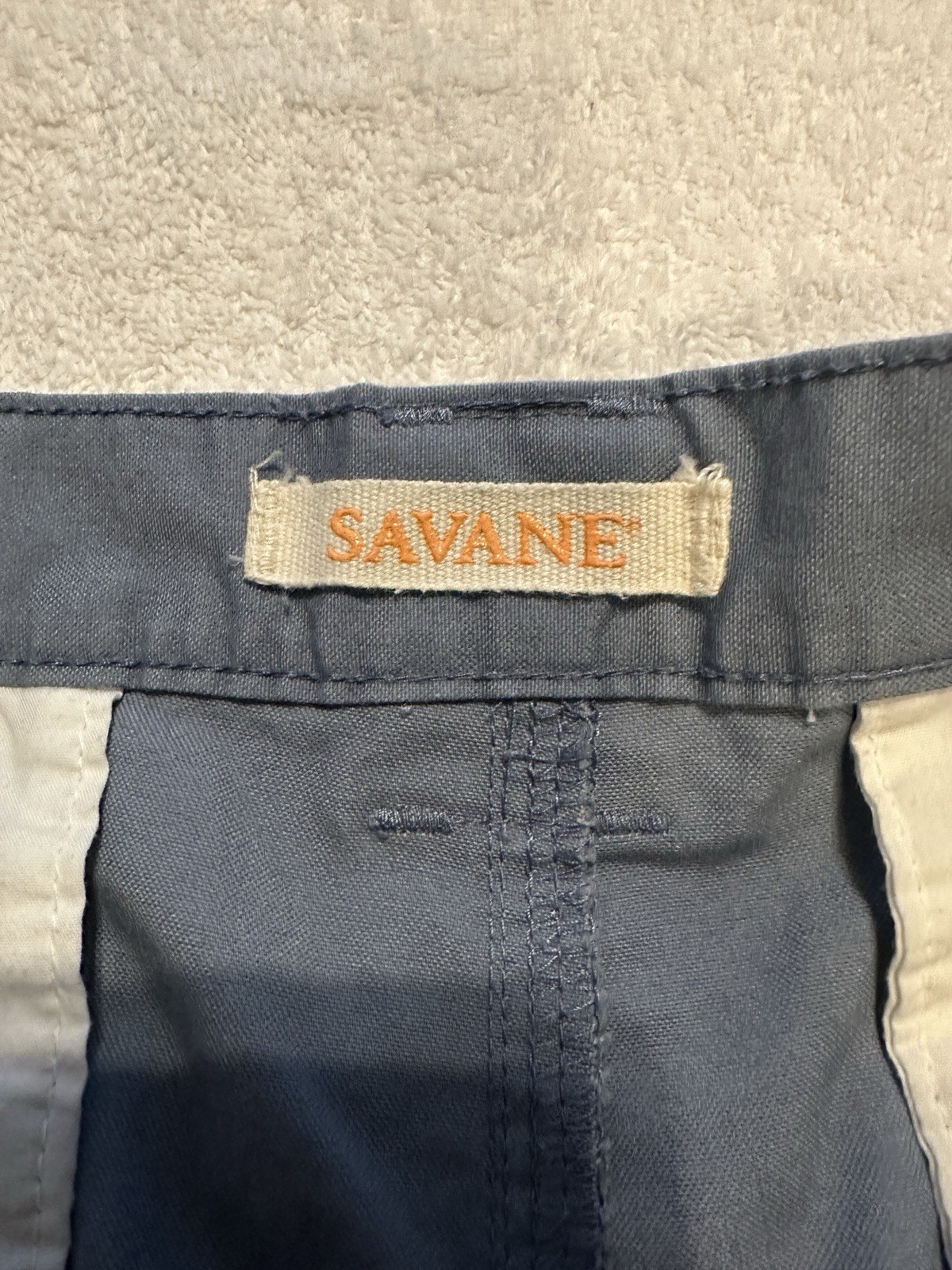 Savane Men’s Gray Solid Cargo Shorts Cotton Canvas Flat Front Zip