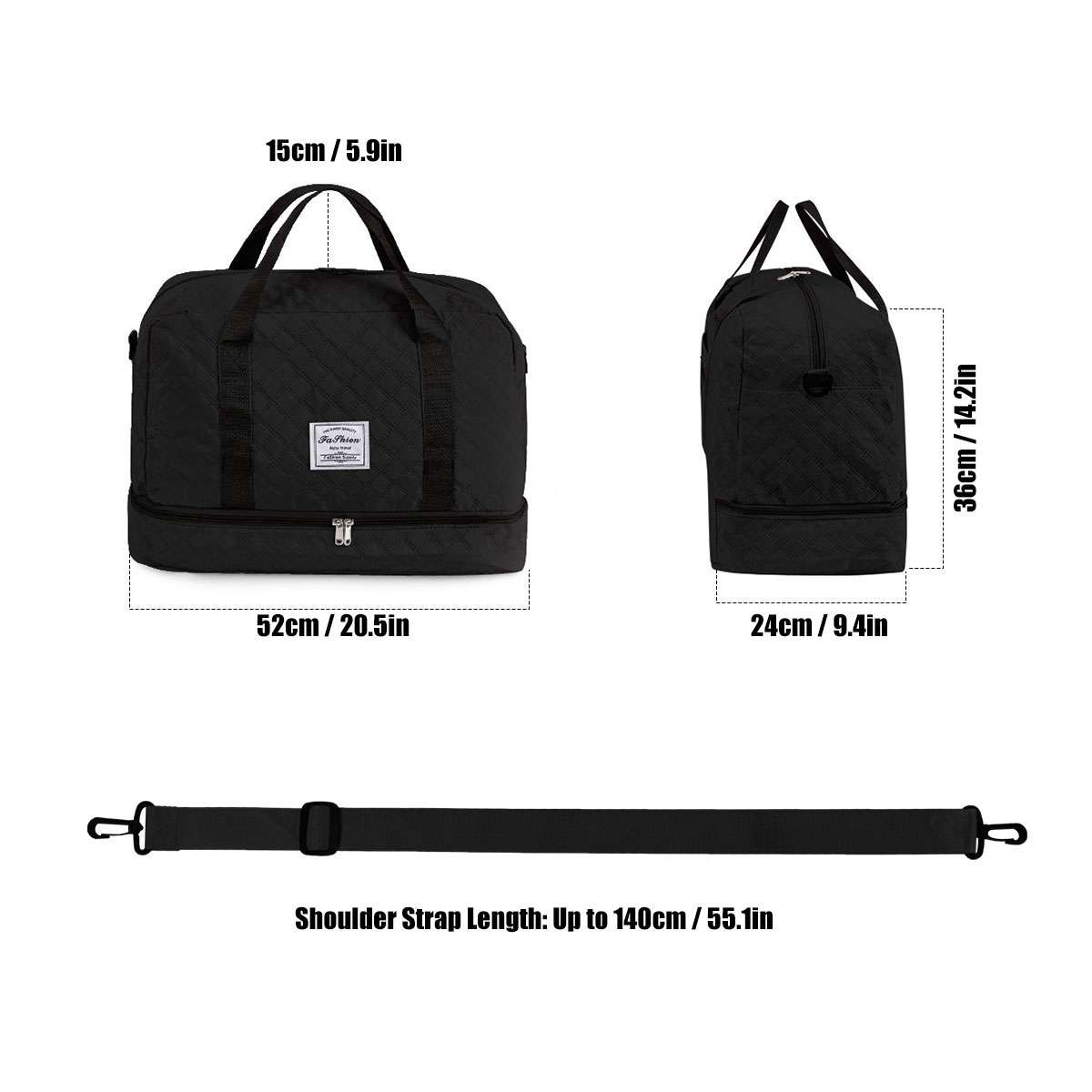 Travel Tote Bag for Women, Weekender Carry-on Tote, Large Duffel Bag Gym Bag US