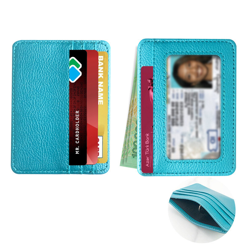 Slim Minimalist Front Pocket Wallet,RFID Blocking Credit Card Holder ID Window