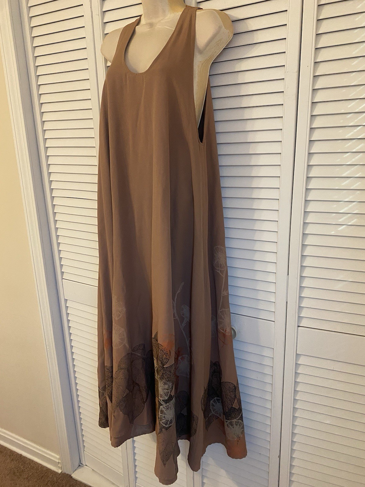 Womens Sleeveless Maxi Dress Abstract Layered Lagenlook Art Teacher Minimalist