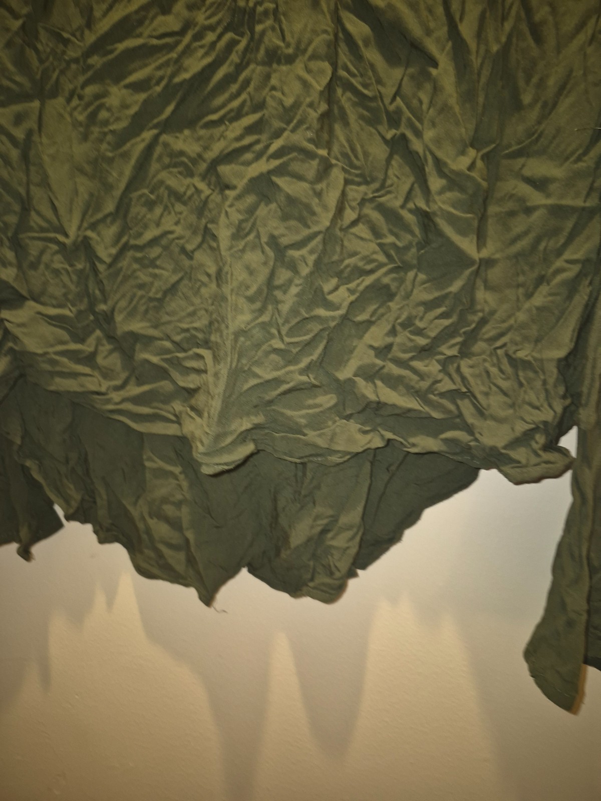No Boundaries Dark Olive Green Boho Y2K Renaissance Peasant Top Size Large