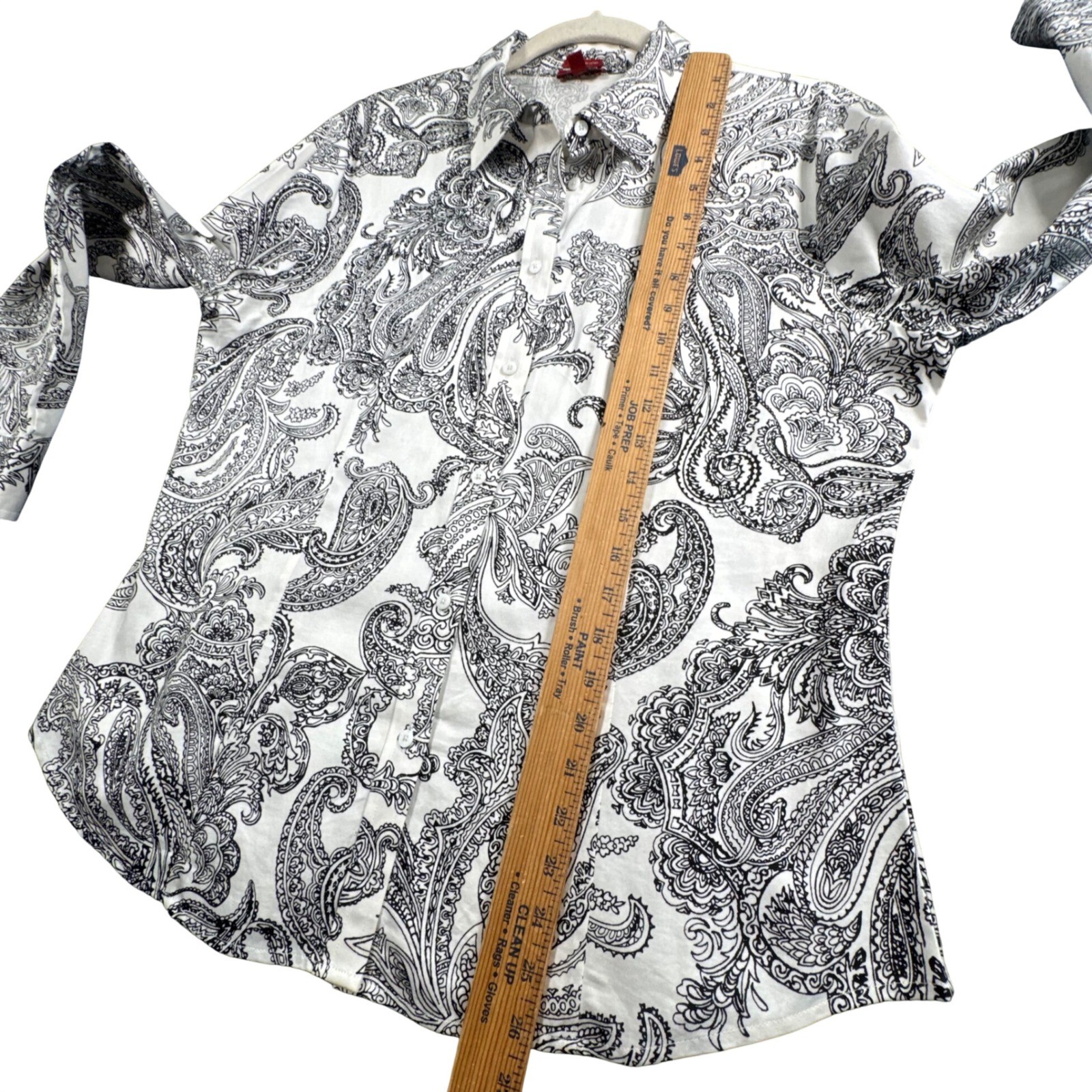 Talbots Paisley Sateen Button Down Shirt 14 Old Money Quiet Luxury Preppy Office