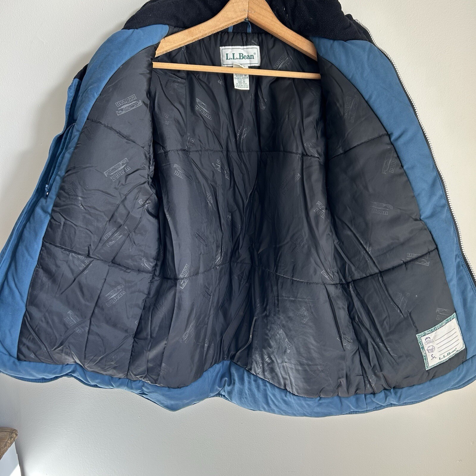 L.L. Bean Coat Boys M 10-12 Blue Winter Insulated Pockets No Hood Warm OHL18