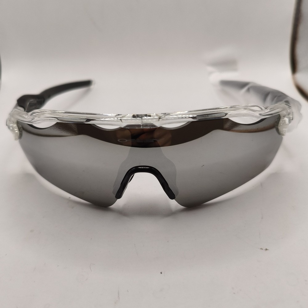 New Oakley OO9208 Radar EV Path Sunglasses Clear Gray Frame Prizm Mirrored Lens