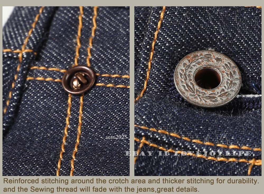 Red Tornado Vintage 16.5oz Men’s Jeans Shrink to Fit Denim Selvage Button Fly