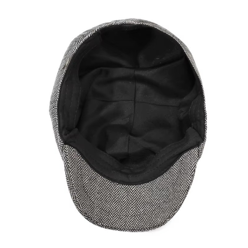 Newsboy Hat Flat Cap Driver Herringbone Tweed Plain Wool Baker Boy Classic Golf