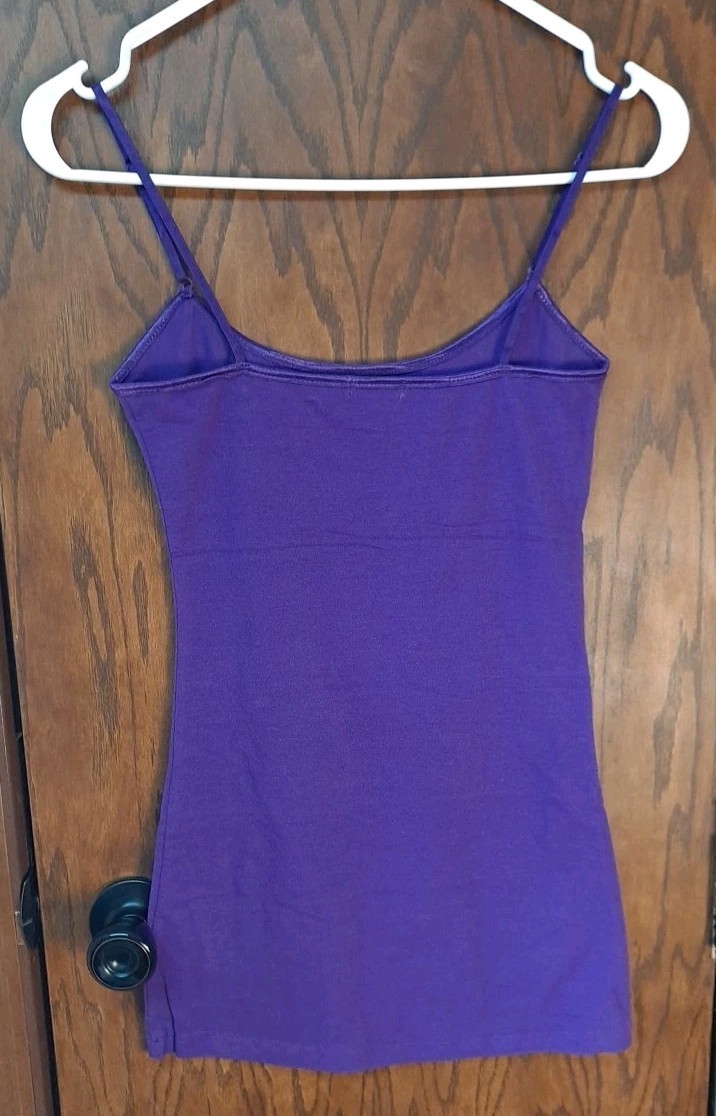 Bozzolo Tank Top Adjustable Spaghetti Strap Cami Purple Size Small
