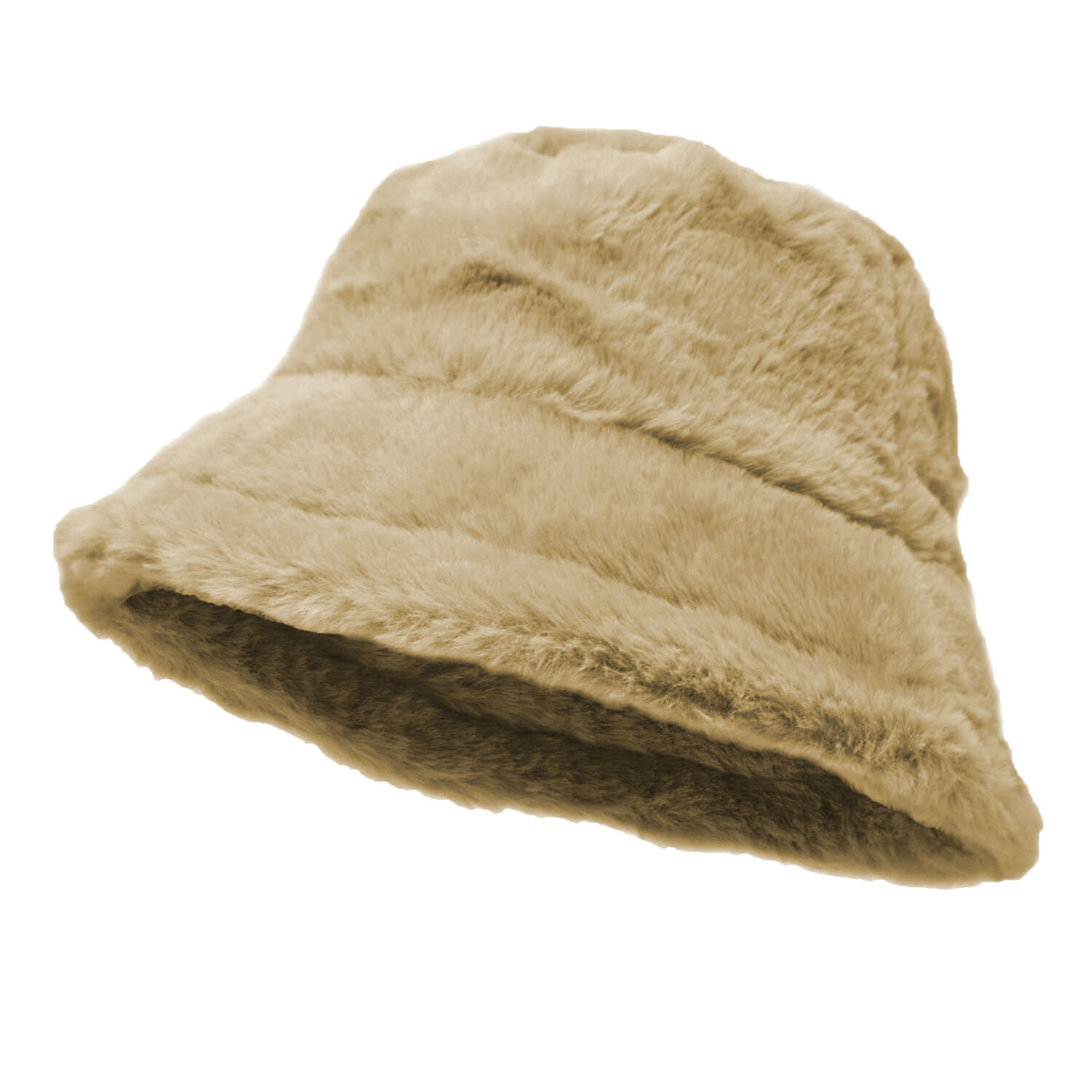 Women’s Winter Plush Fluffy Bucket Hat Warm Faux Fur Lining Cozy Wide Brim Cap