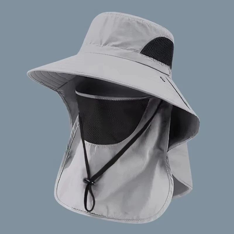 Wide Brim Sun Hat UV Protection Bucket Cap For Hiking Camping Fishing Safari Men