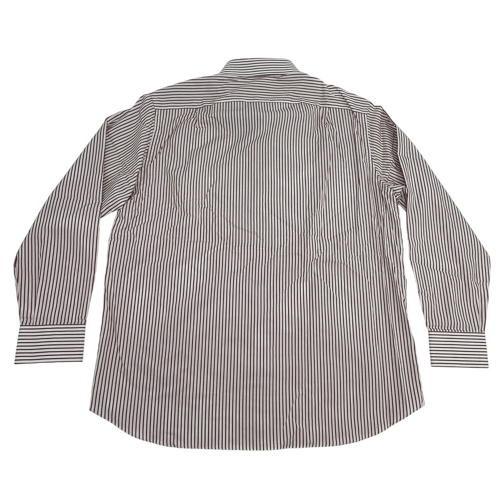 Cordone Fatto A Mano Italy Dress Shirt Men’s Size 18/45 Red White Stripes