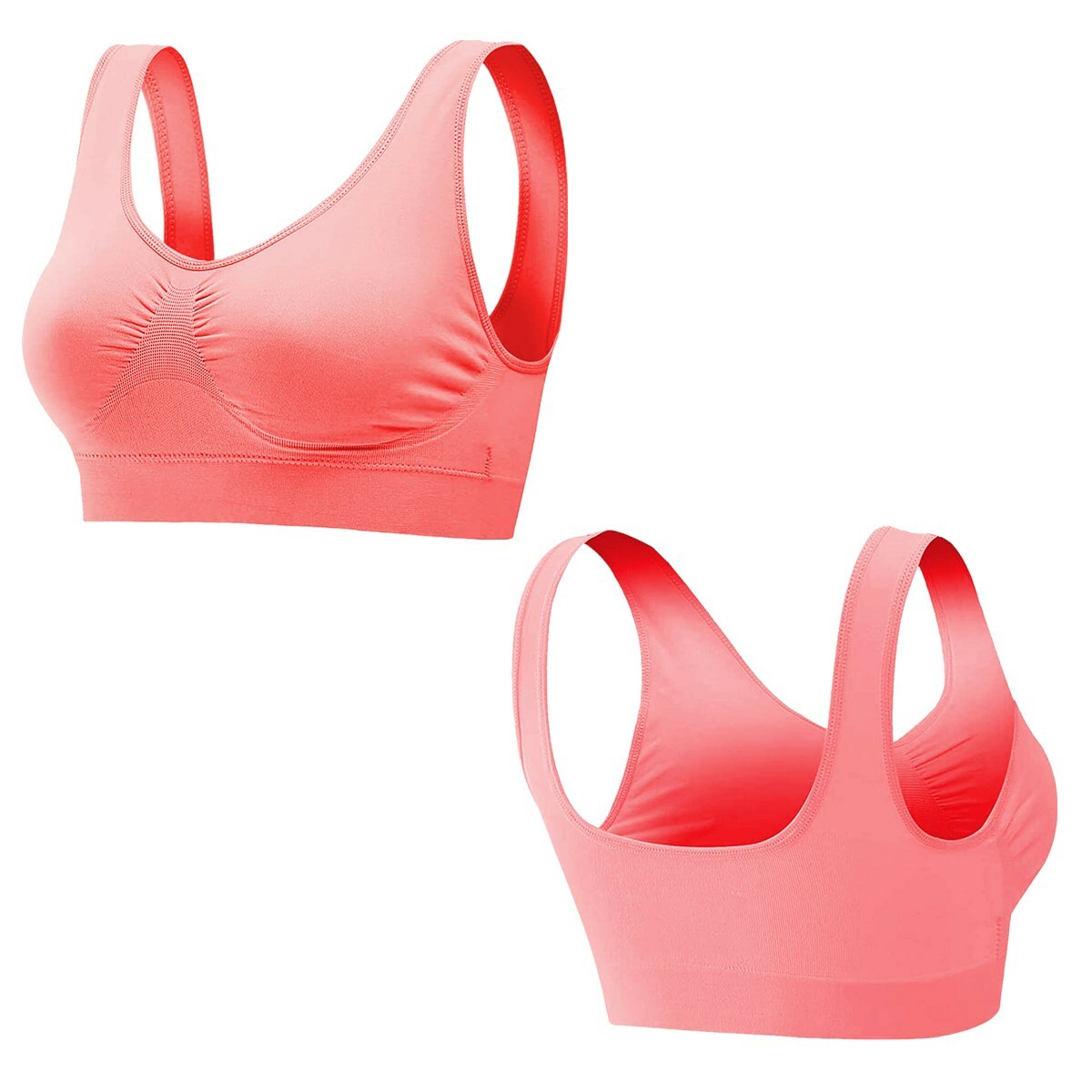 Sport Bras Seamless Wire-Free Light Support Tank Sports Yoga Sleep Bra 3 Pack US