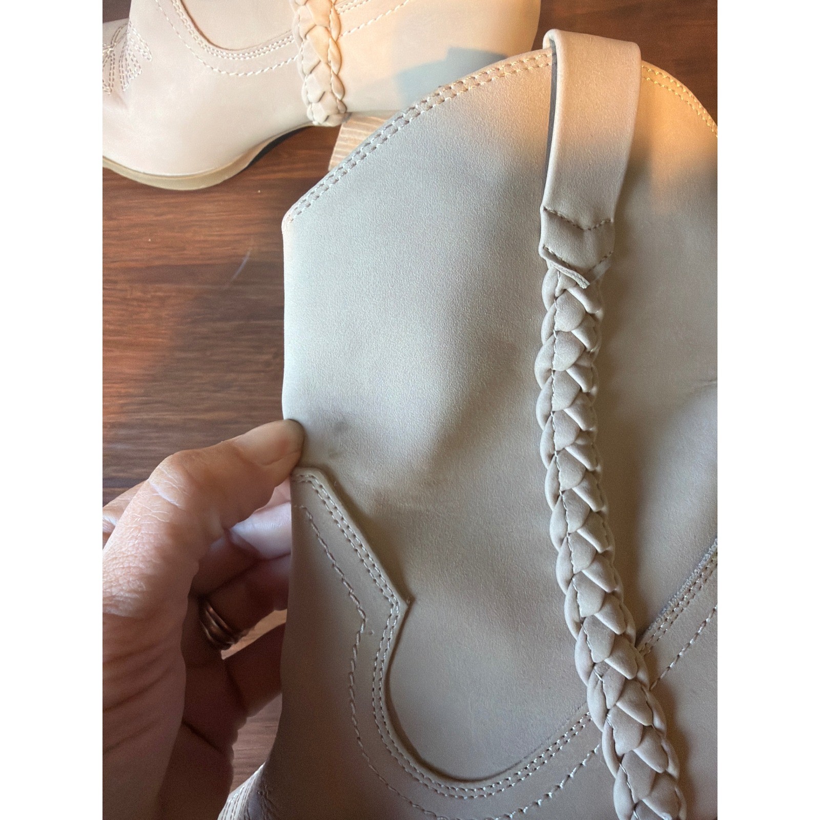 Dolce Vita Koolson Tan Beige Cowboy Western Cowgirl Block Heel Boots, Size 8