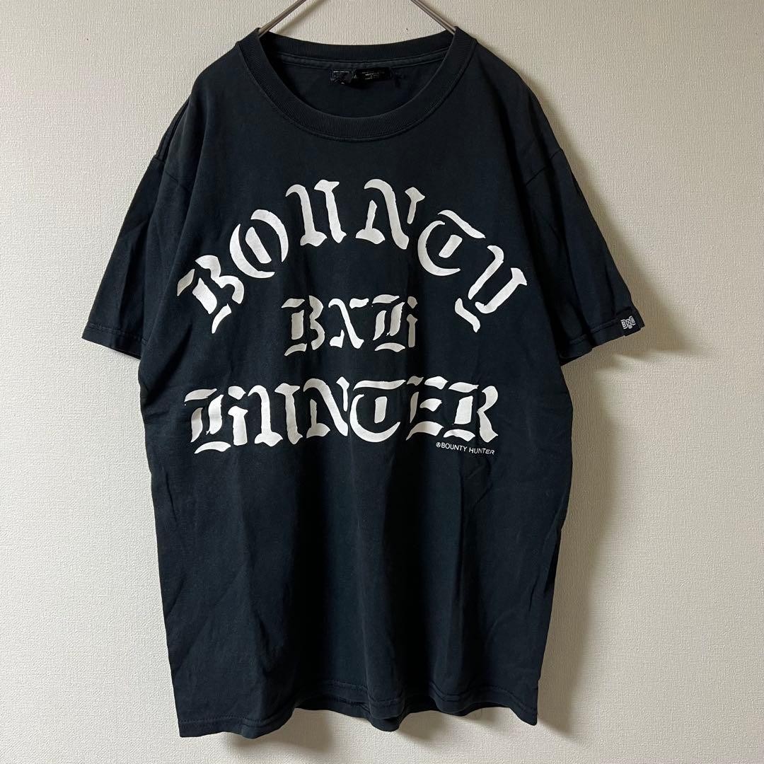 BOUNTY HUNTER Faded Black Graphic Tee M BxH Tokyo Harajuku Vintage Aged Shirt