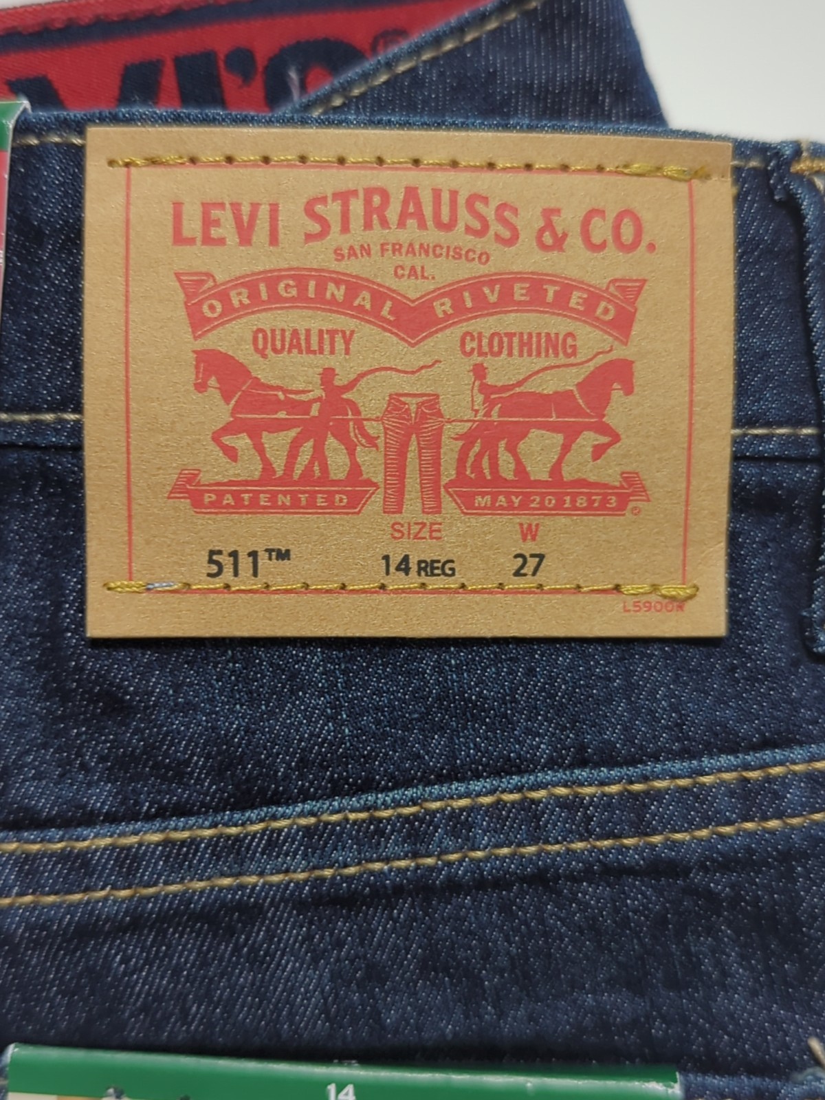 Levi’s 511 Size 14 Regular Boys Denim Shorts Comfort Stretch Adj Waist NWT