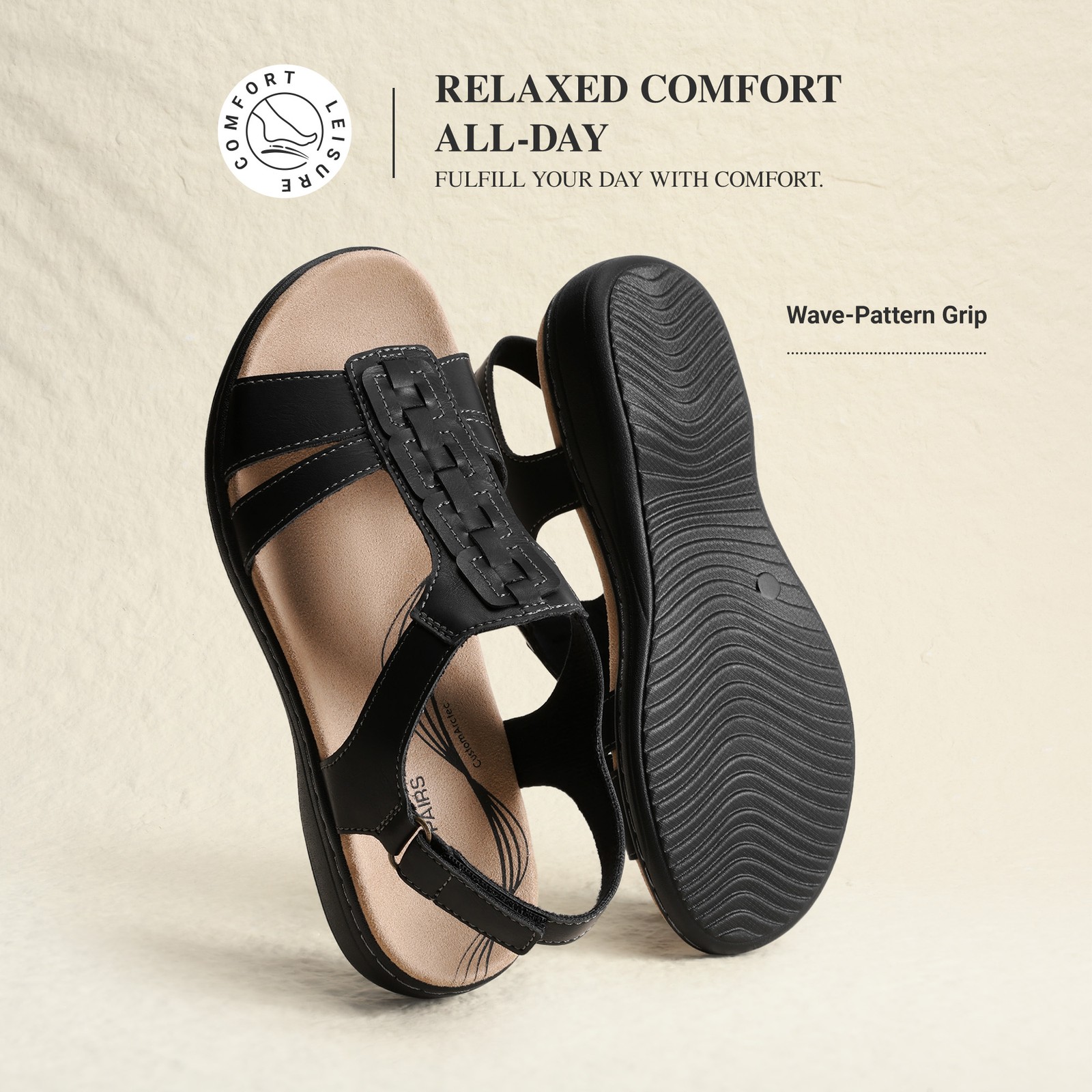Women T-Strap Flat Sandals Arch Support All Day Comfort Beach Vacation Sandals