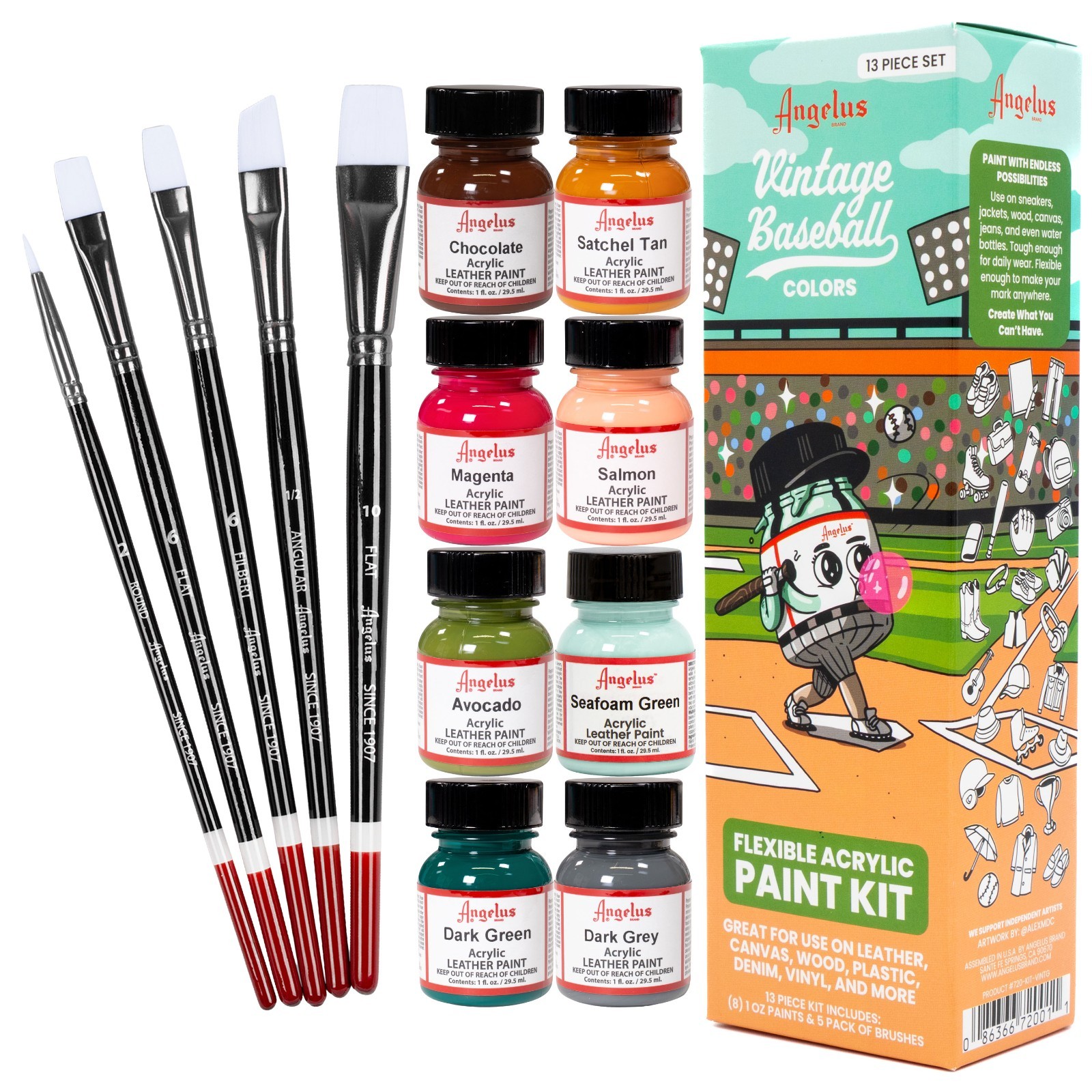 Angelus Waterproof Acrylic Leather Paint Kit 13-Piece – Sneaker Shoe Custom