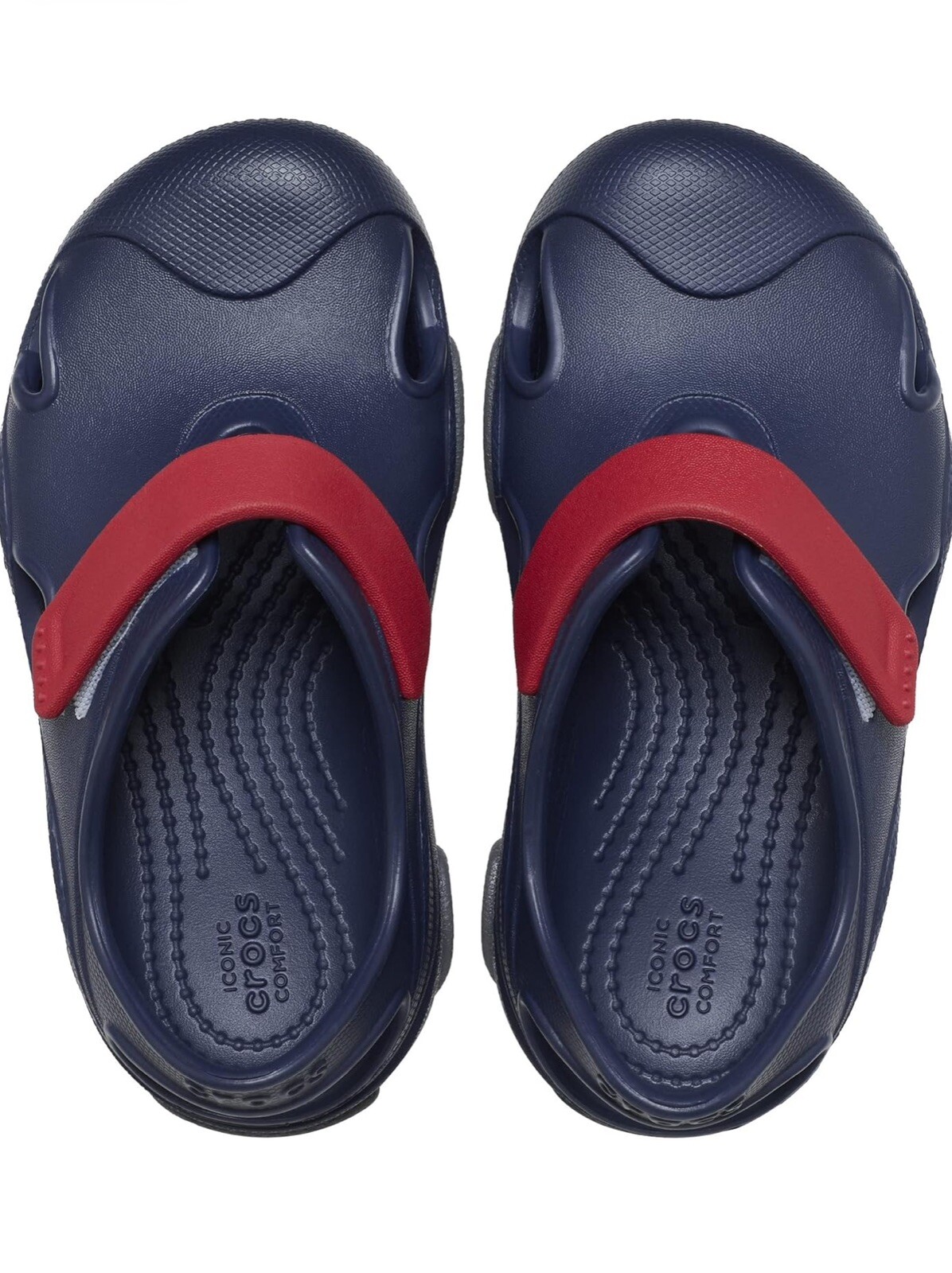 Crocs Unisex-Child All-Terrain Fisherman Sandals In Navy-Pepper Color (Size C9).