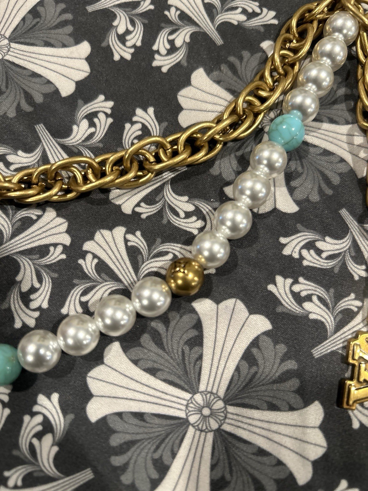 Louis Vuitton Pearl Wallet Chain And Bag Charm