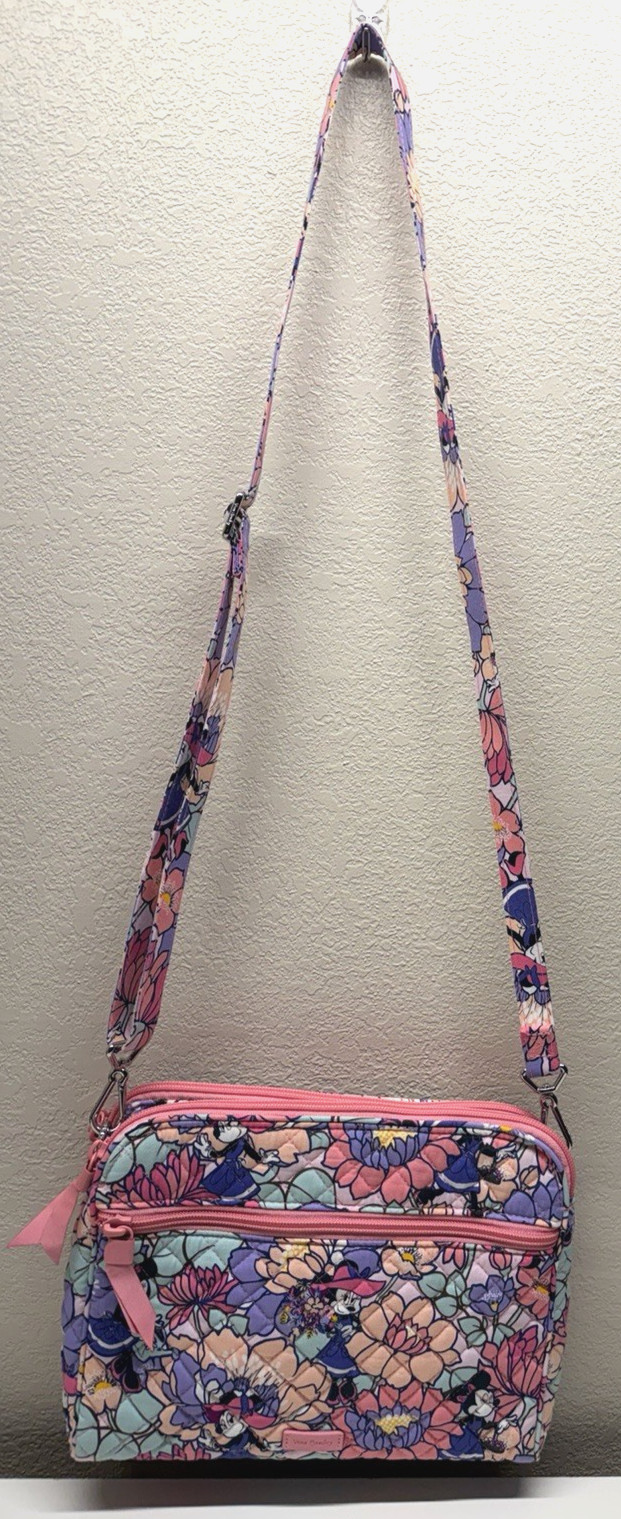 NWOT Vera Bradley Disney Minnie’s Garden Party Triple Compartment Crossbody Bag