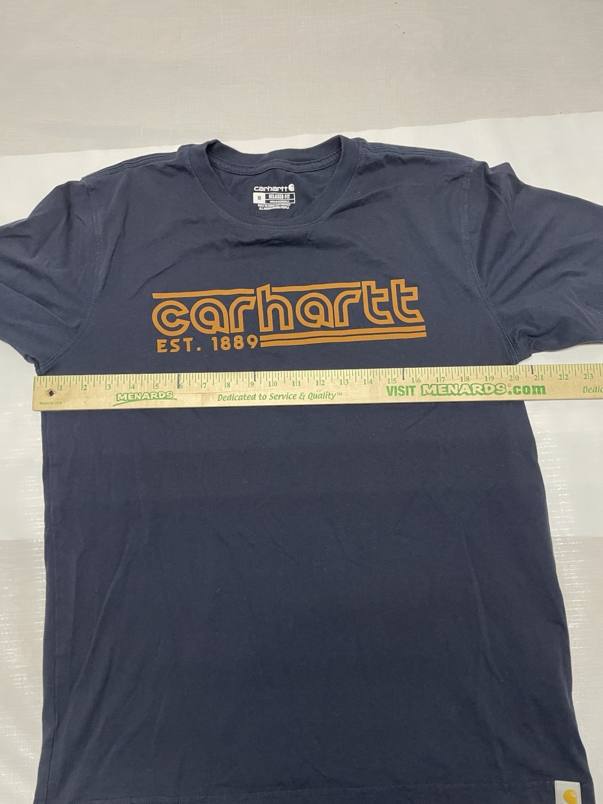Carhartt Relaxed Fit Navy Graphic Logo Crew Neck Short Sleeve Men’s M T-Shirt