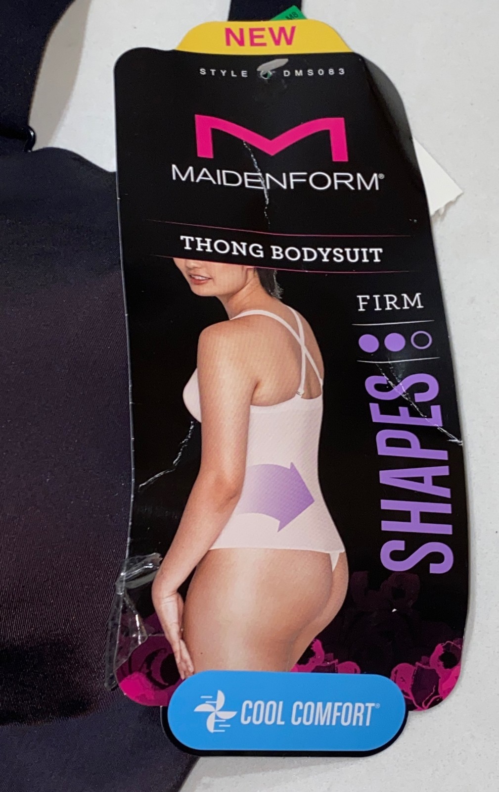 MAIDENFORM Power Players Control Black Thong Bodybriefer Women S M L XL 2XL 3XL