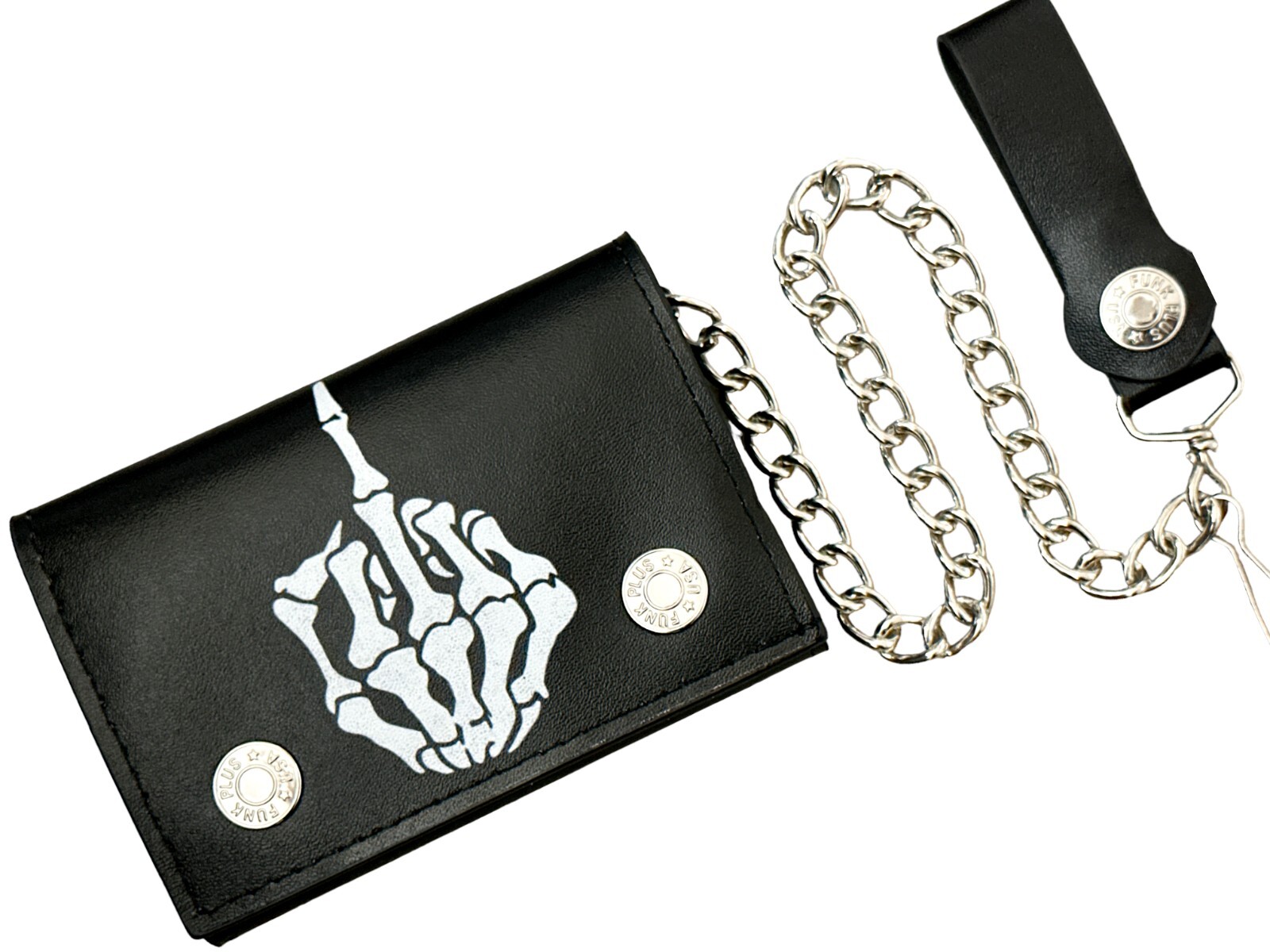 Genuine Leather 70’s Classic Bikers Wallet With 12″ Wallet Chain Punk motorcycle