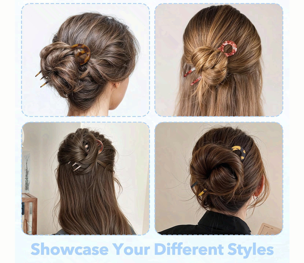 French Hair Pins Strong Flat Hair Clips Styling Accessories 6 Pc