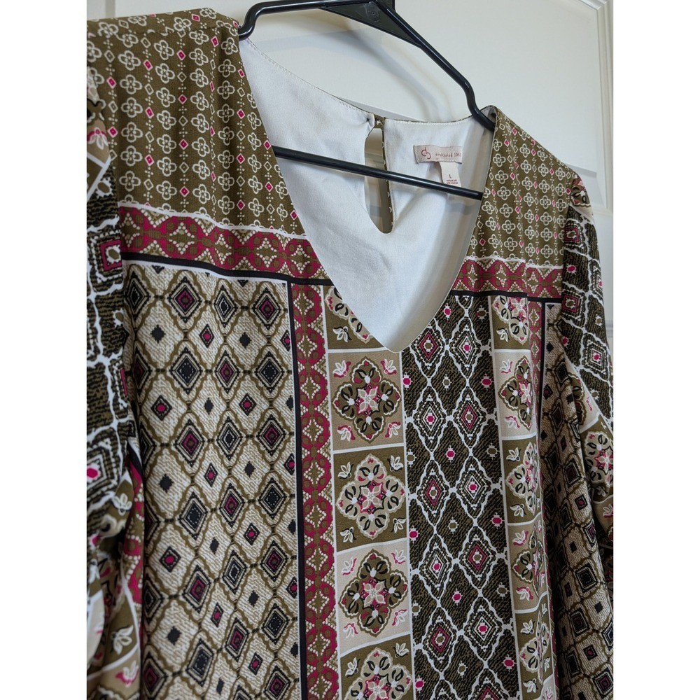Dress Barn Geometric Patchwork Blouse