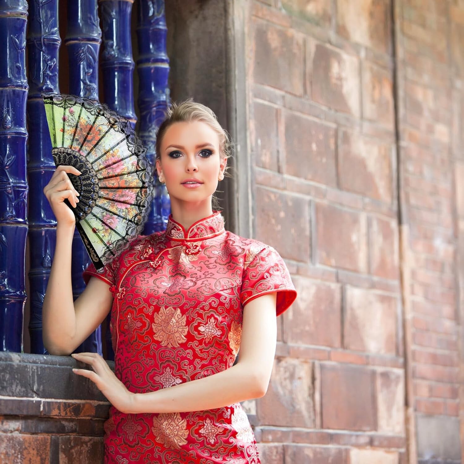10 Pcs Peacock Folding Hand Held Fans Bulk for Women Spanish Chinese Japanese