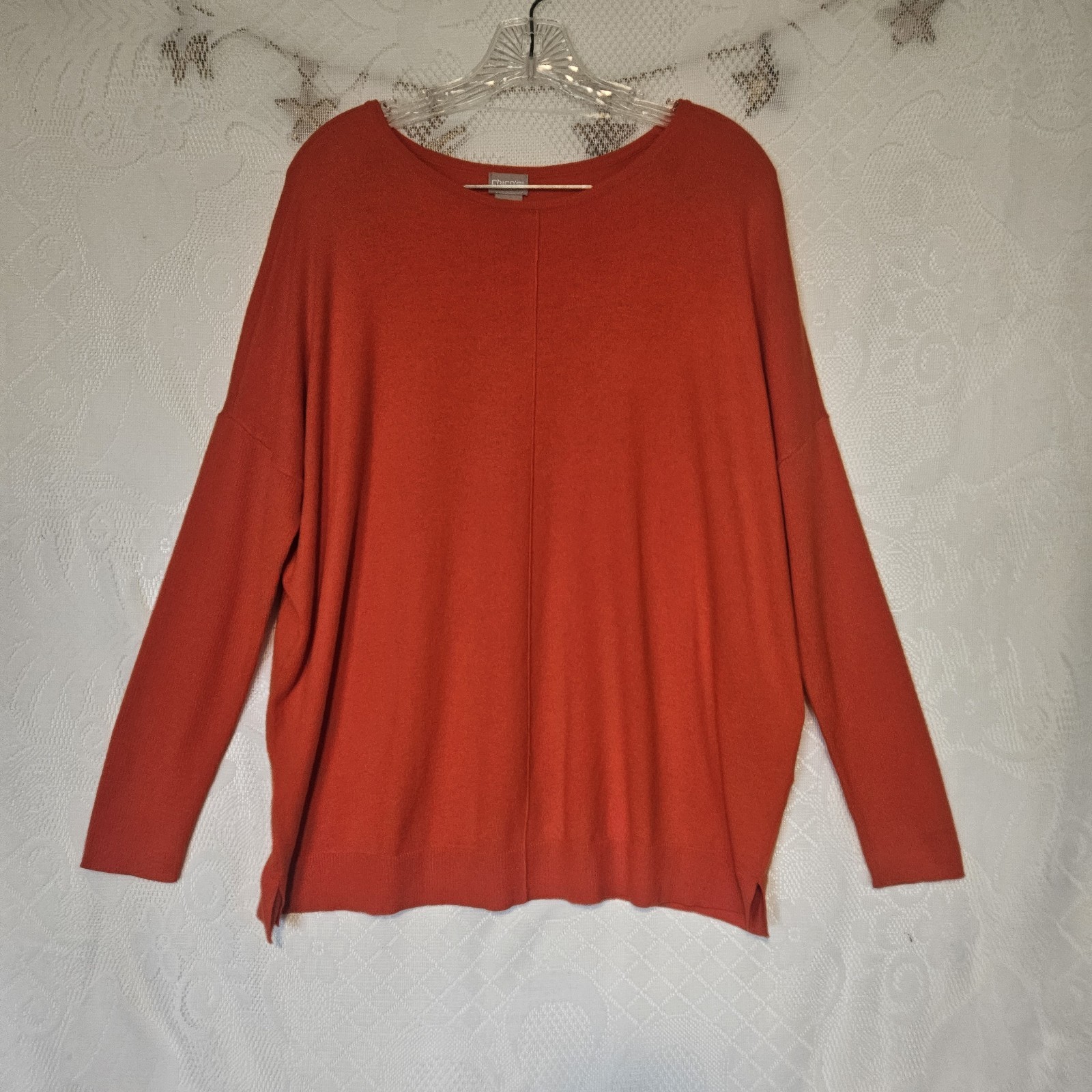 Chicos Medium Size 1 Soft Warm Cashmere Blend Tunic Sweater Oversized Colorful
