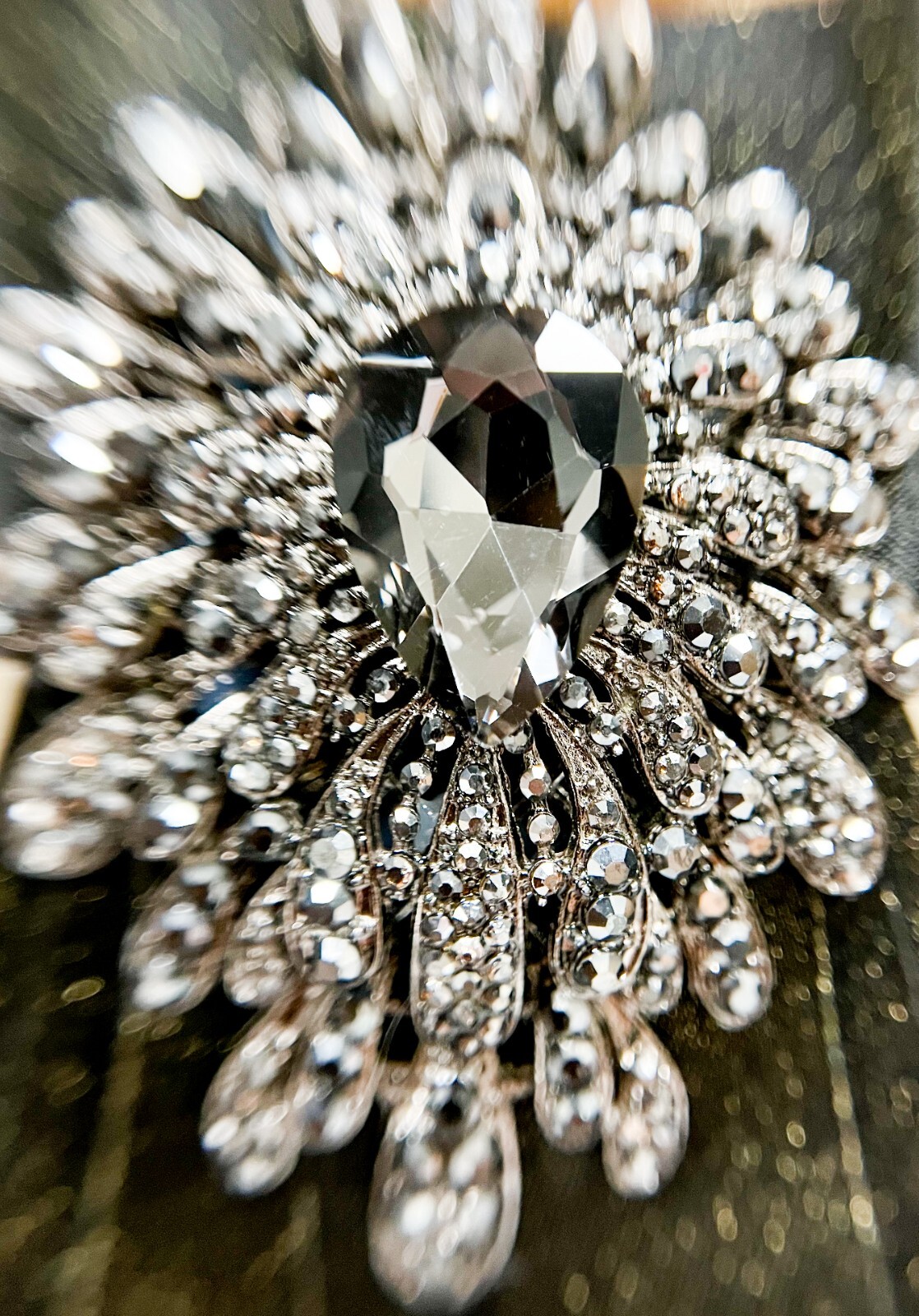 Black Bow Tie, Formal Event Necktie, Black Crystal Tie, Adjustable Necktie