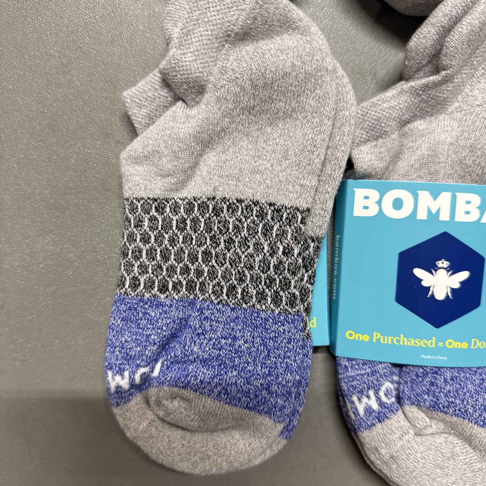 4 Pack Bombas All-Purpose Ankle Socks – Women’s Medium – Grey/Blue