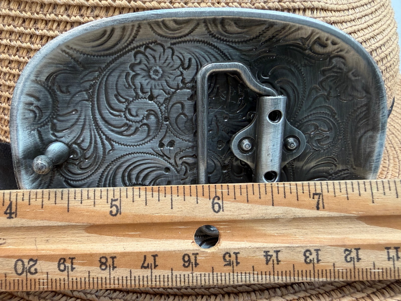 Classic Vintage Western Cowboy Antiqued Silver Floral Belt Buckle