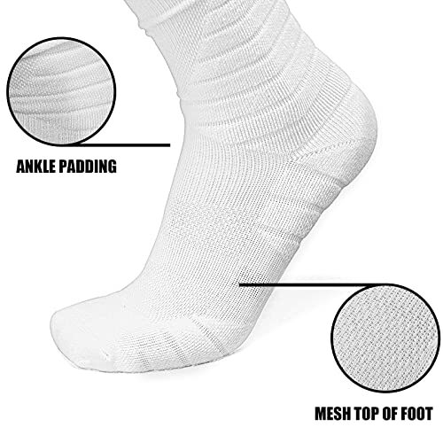 Football Socks ,White Soccer Socks, For Men Women Football Accessories, Medium