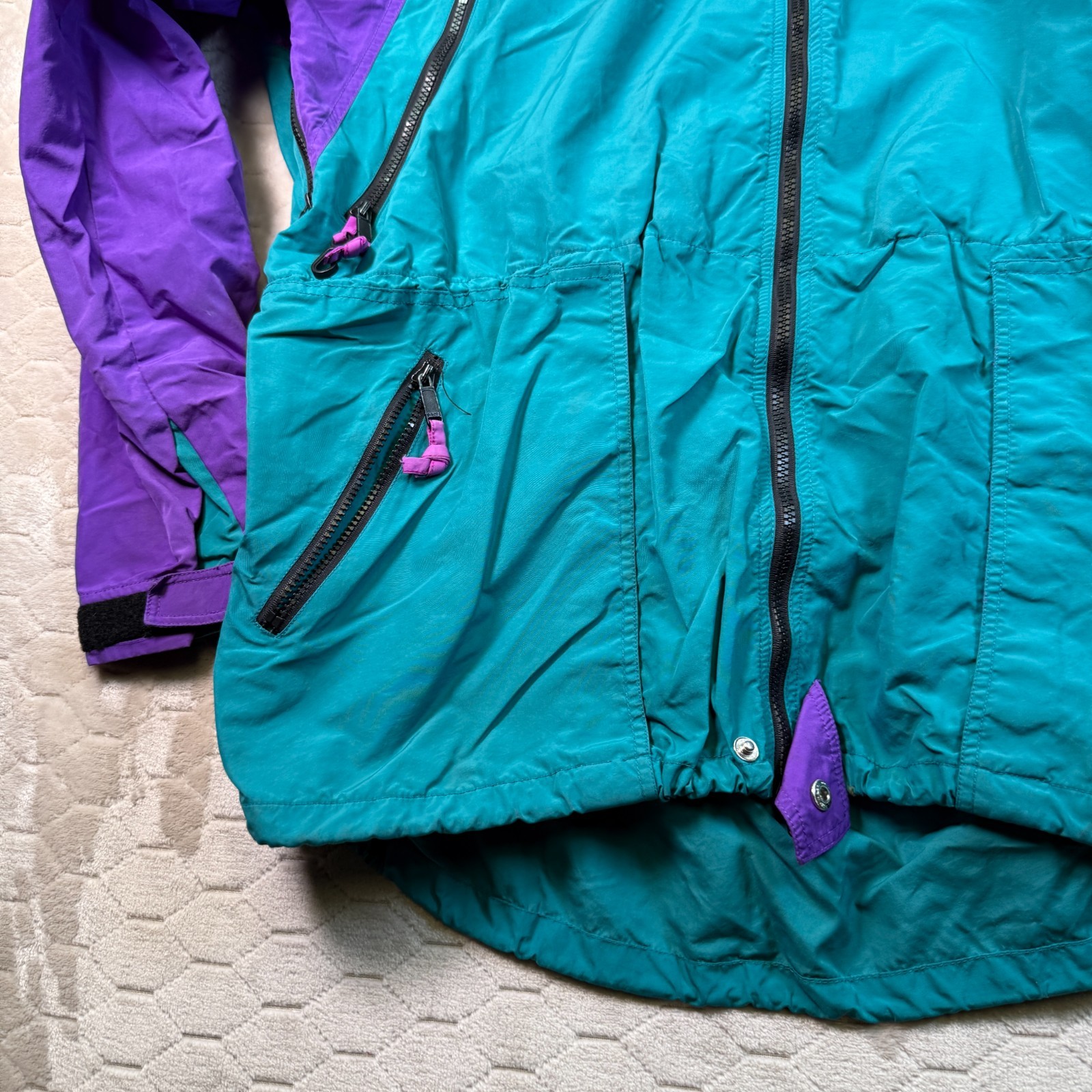 VTG 80s 90s Windbreaker Multicolor Sierra Designs Hooded Nylon Jacket