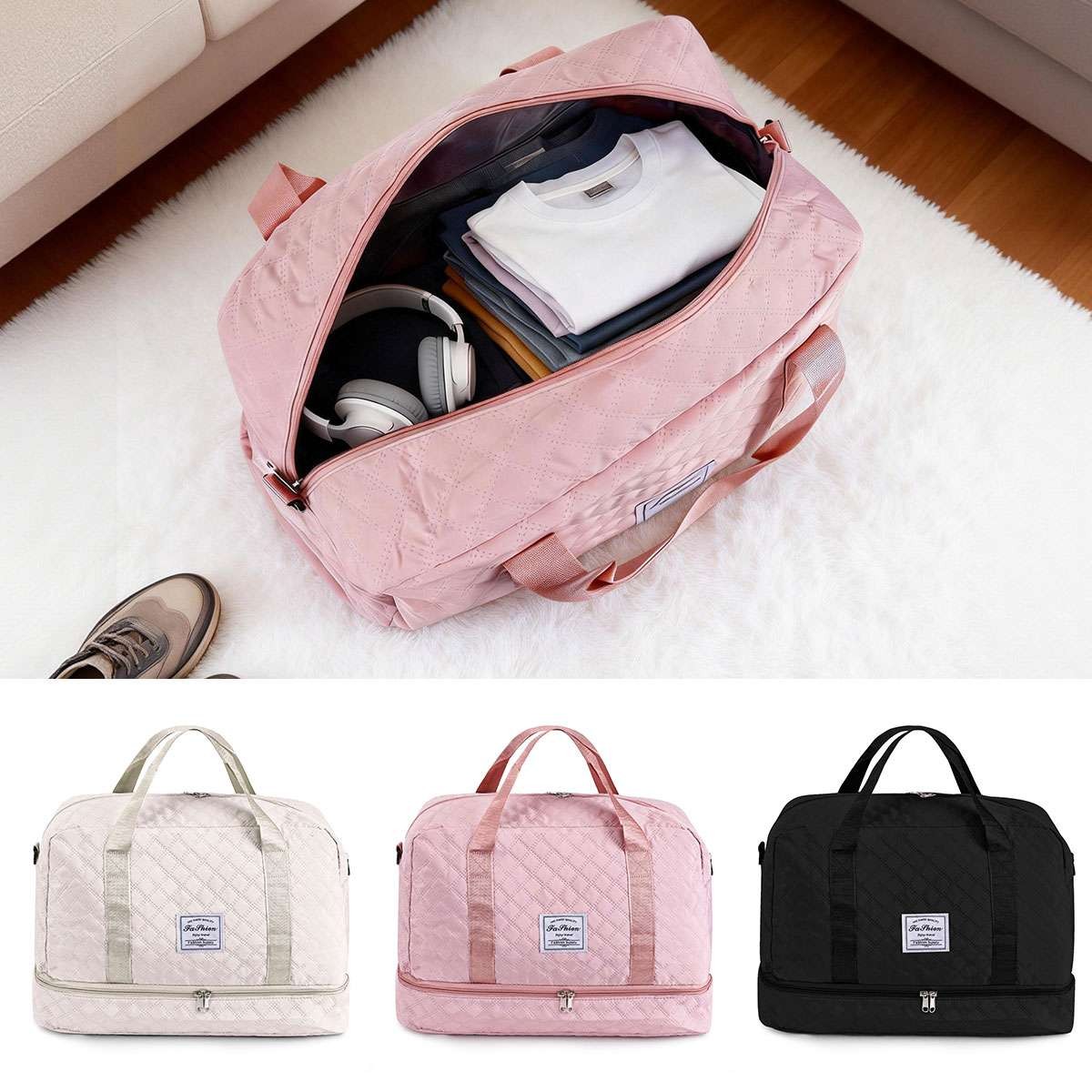 Travel Tote Bag for Women, Weekender Carry-on Tote, Large Duffel Bag Gym Bag US