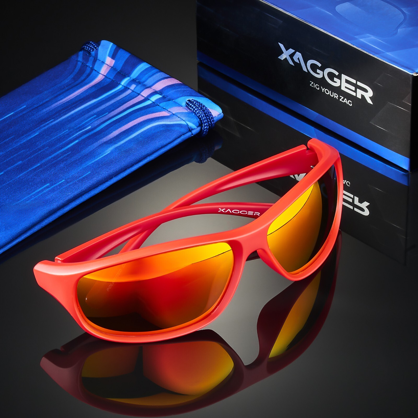 Xagger Polarized Wrap Around Sunglasses for Men Women Running Driving Fishing