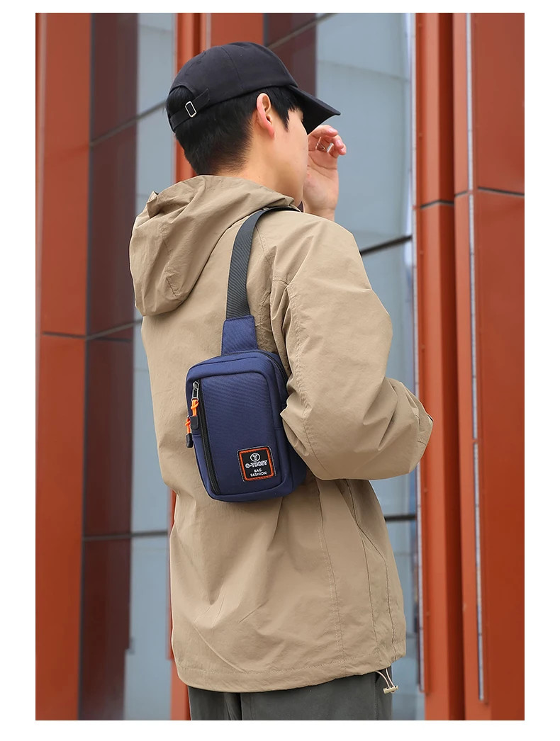 New Men Chest Bag Casual Shoulder Bag Oxford Side Sling Bag Male Sports Outdoor